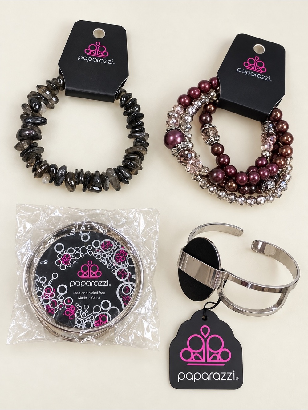New Paparazzi Jewelry Lot – Earrings, Bracelets, Necklaces & Ring